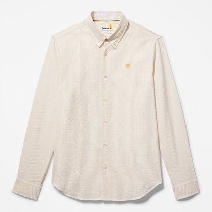 Timberland Mens Striped Seersucker Shirt for Men in Orange