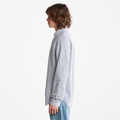 Timberland Mens Striped Seersucker Shirt for Men in Navy