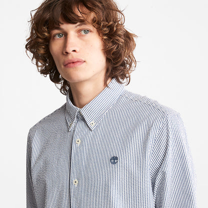 Timberland Mens Striped Seersucker Shirt for Men in Navy