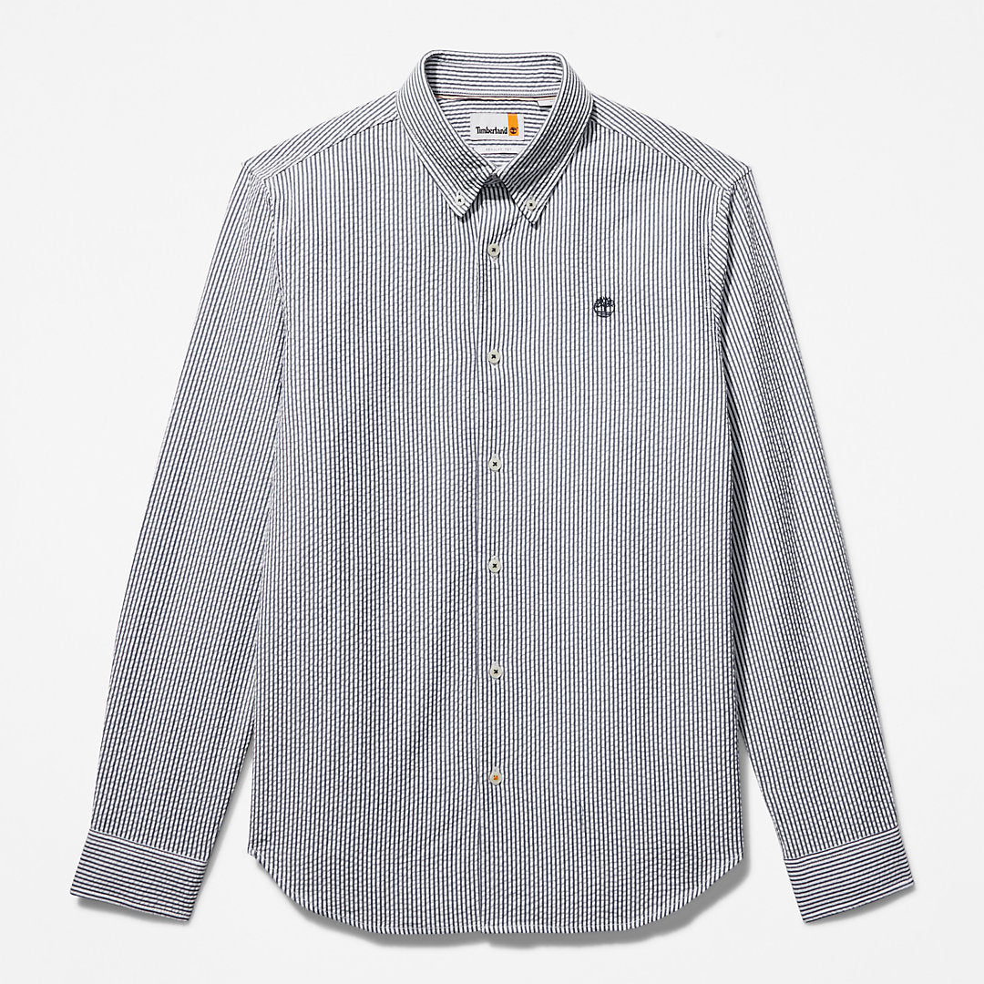 Timberland Mens Striped Seersucker Shirt for Men in Navy