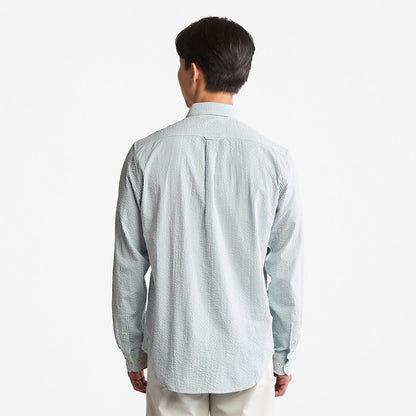 Timberland Mens Striped Seersucker Shirt for Men in Green
