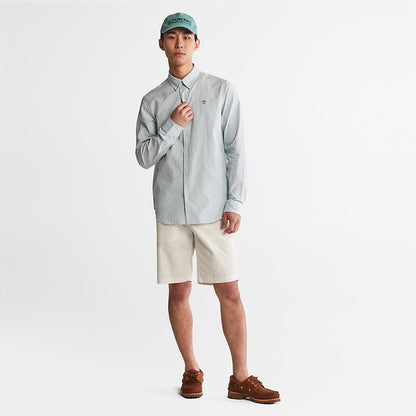 Timberland Mens Striped Seersucker Shirt for Men in Green