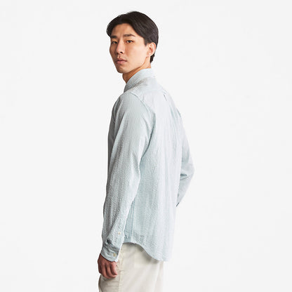 Timberland Mens Striped Seersucker Shirt for Men in Green