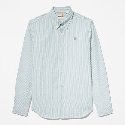 Timberland Mens Striped Seersucker Shirt for Men in Green