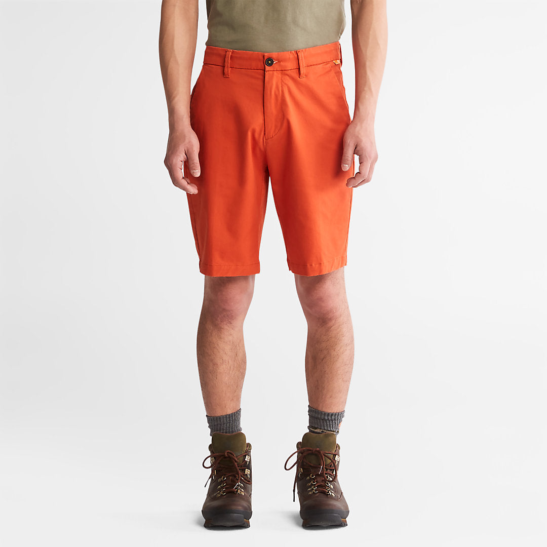 Timberland Mens Squam Lake Stretch Chino Shorts for Men in Orange