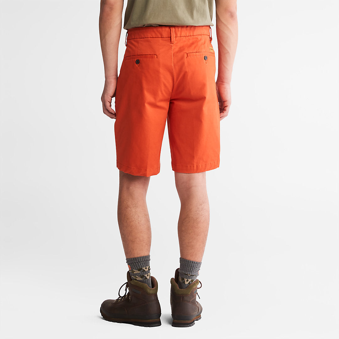 Timberland Mens Squam Lake Stretch Chino Shorts for Men in Orange