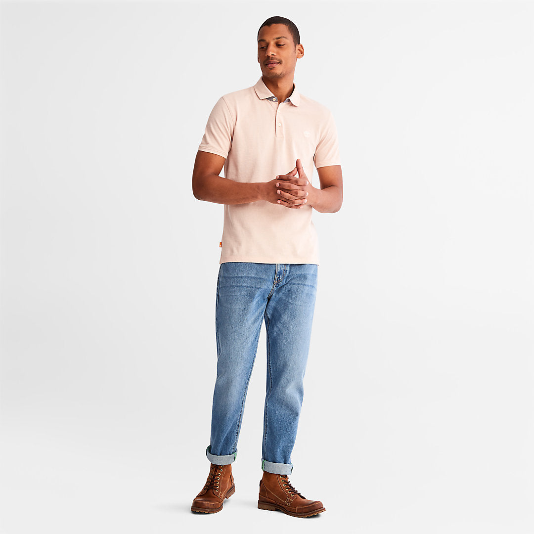 Timberland Mens Baboosic Brook Oxford Polo for Men in Light Pink