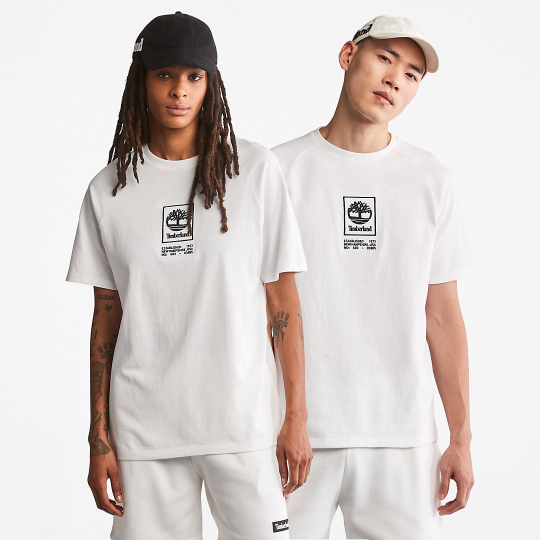Timberland Mens Heavyweight Logo T-Shirt for Men in White