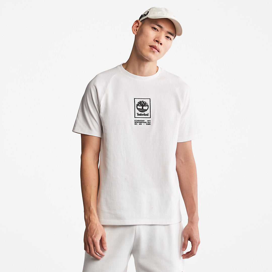 Timberland Mens Heavyweight Logo T-Shirt for Men in White