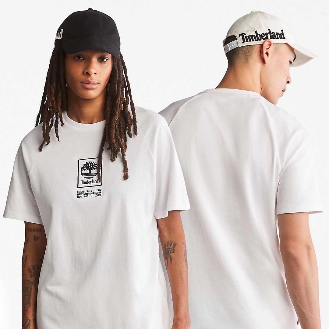 Timberland Mens Heavyweight Logo T-Shirt for Men in White