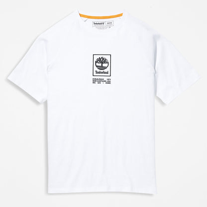 Timberland Mens Heavyweight Logo T-Shirt for Men in White