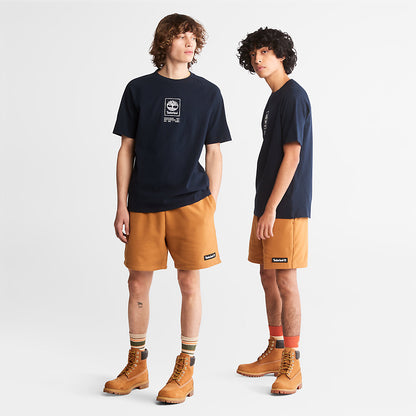 Timberland Mens Stacked Logo T-shirt for All Gender in Navy
