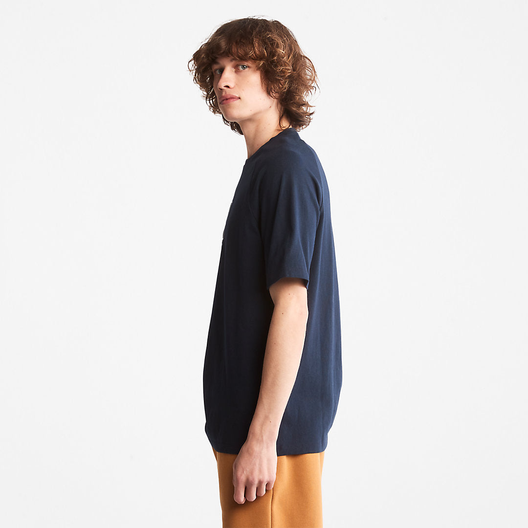 Timberland Mens Stacked Logo T-shirt for All Gender in Navy
