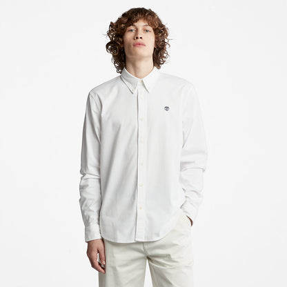 Timberland Mens Pleasant River Slim Oxford Shirt for Men in White