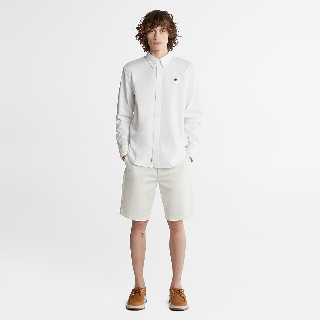 Timberland Mens Pleasant River Slim Oxford Shirt for Men in White