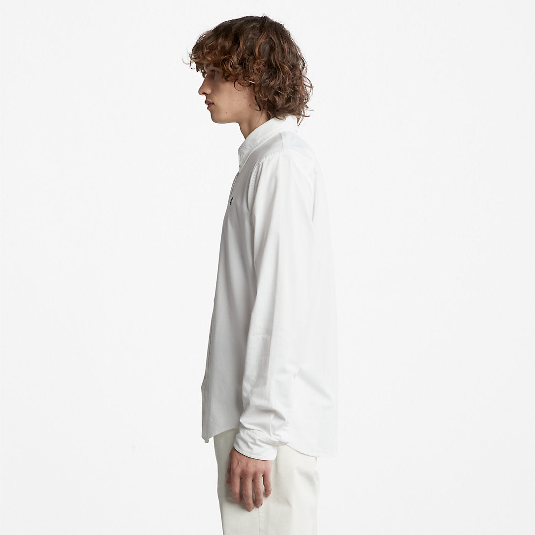 Timberland Mens Pleasant River Slim Oxford Shirt for Men in White