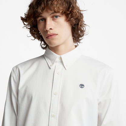 Timberland Mens Pleasant River Slim Oxford Shirt for Men in White