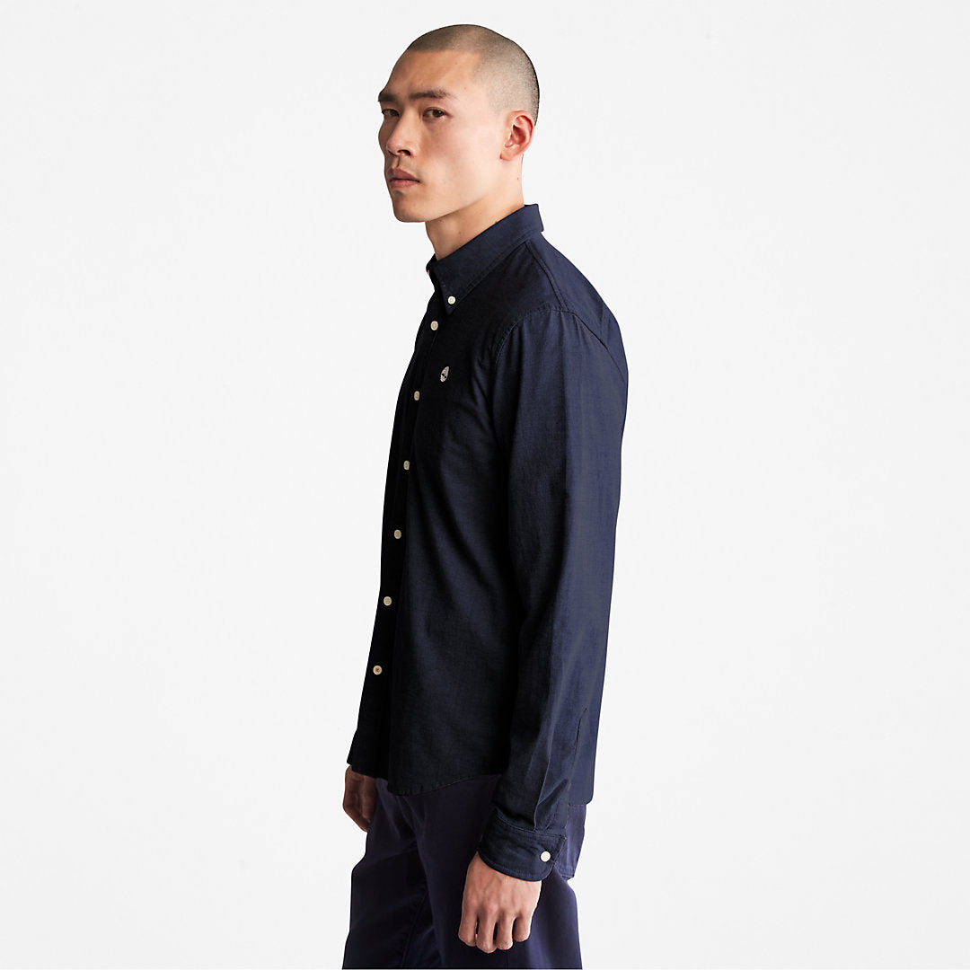 Timberland Mens Pleasant River Slim Oxford Shirt for Men in Navy