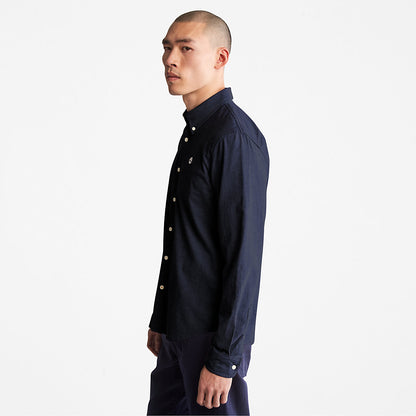 Timberland Mens Pleasant River Slim Oxford Shirt for Men in Navy