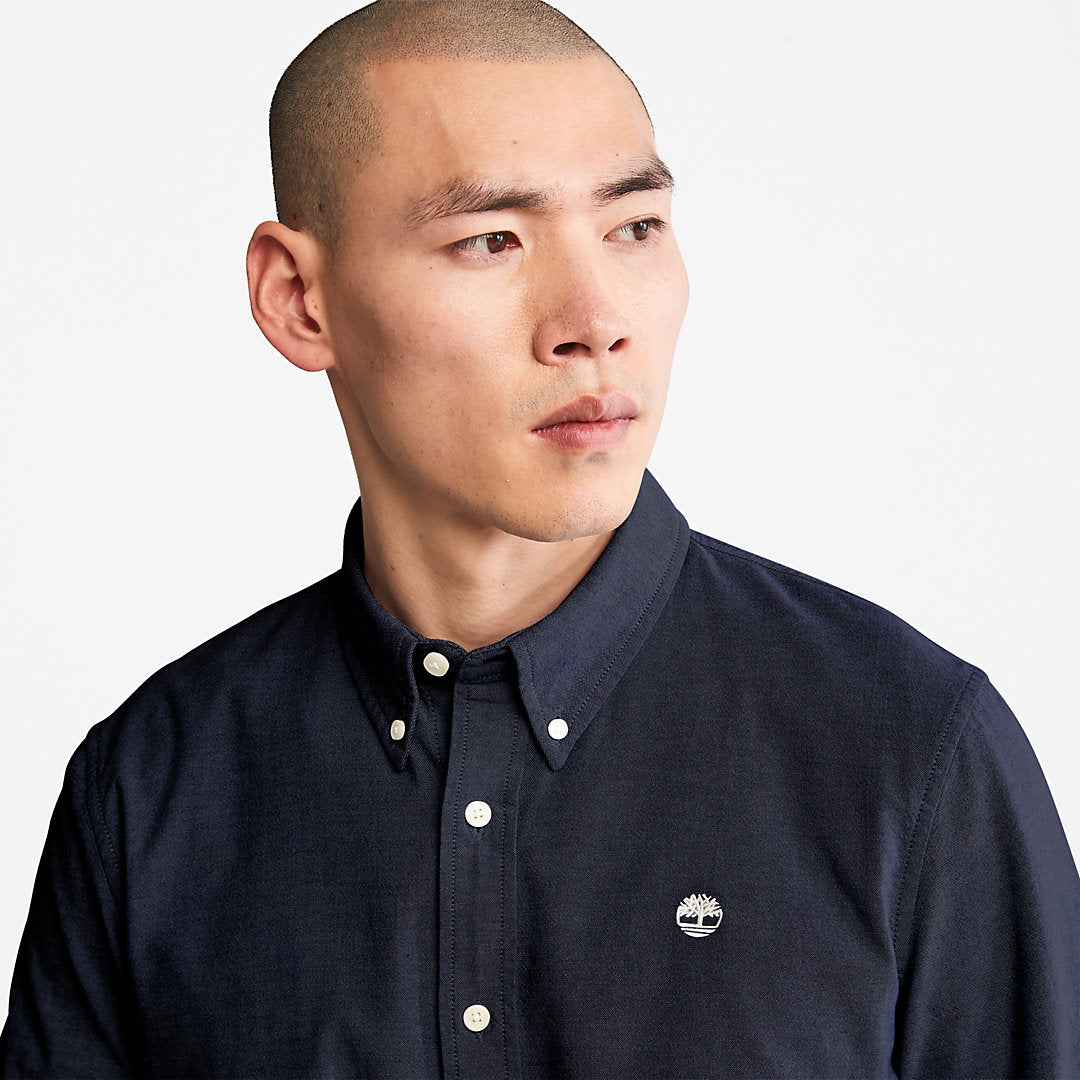 Timberland Mens Pleasant River Slim Oxford Shirt for Men in Navy