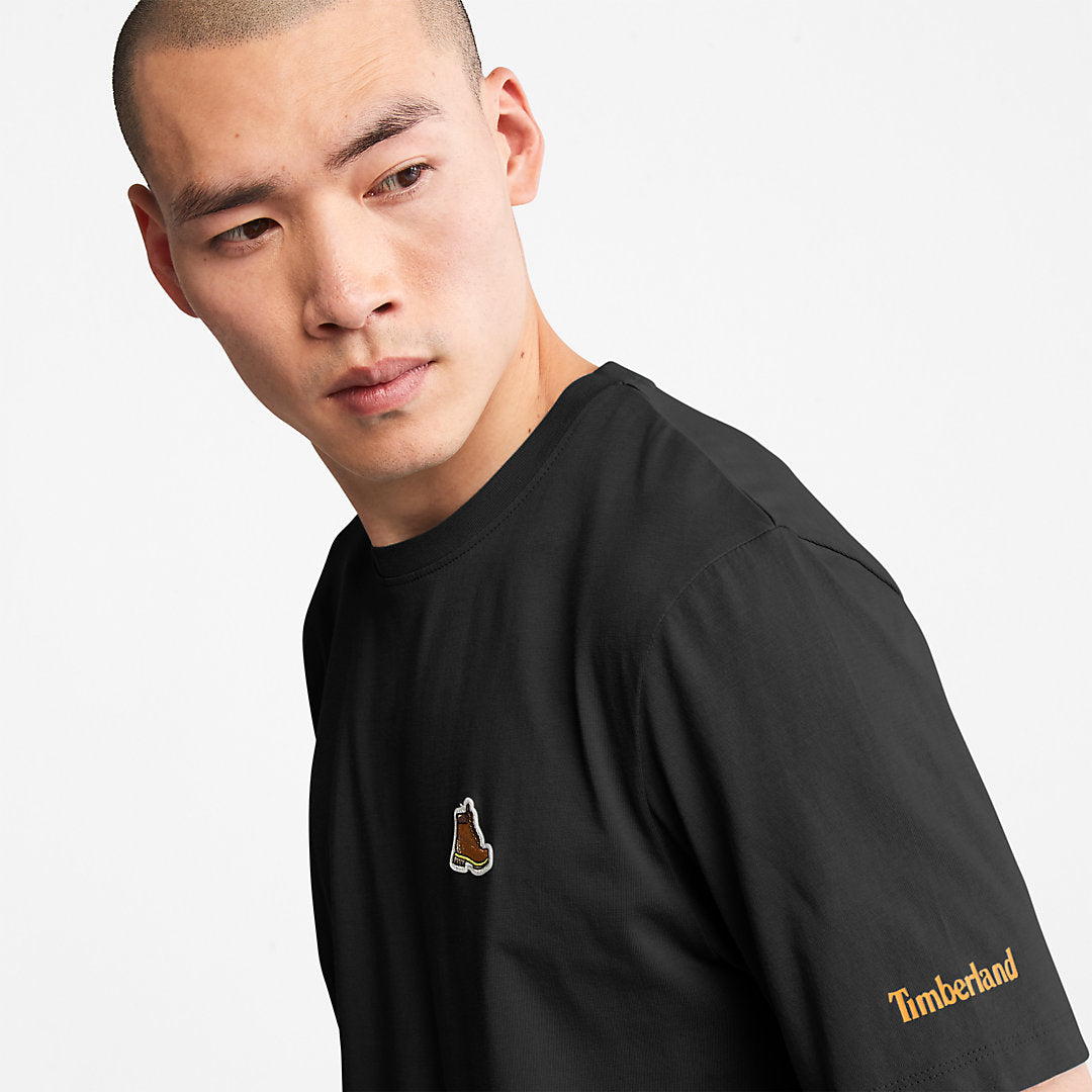 Timberland Mens Boot Logo T-Shirt for Men in Black