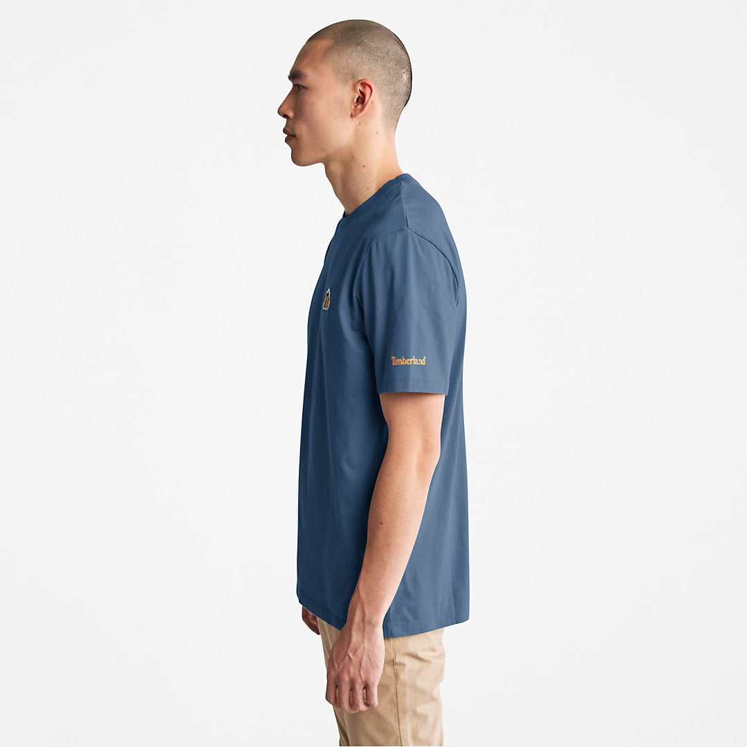 Timberland Mens Boot-Logo T-Shirt for Men in Navy