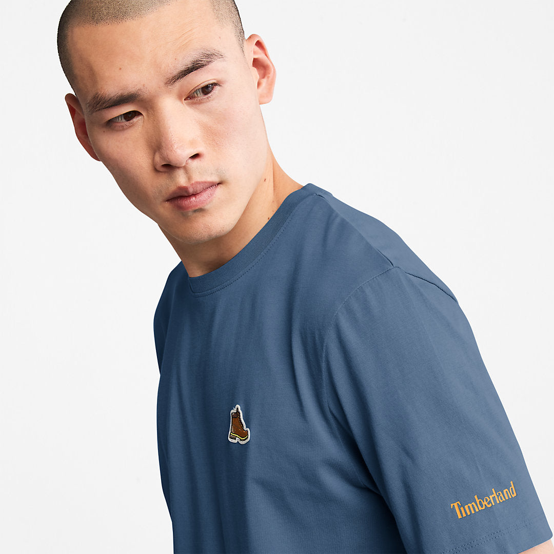 Timberland Mens Boot-Logo T-Shirt for Men in Navy