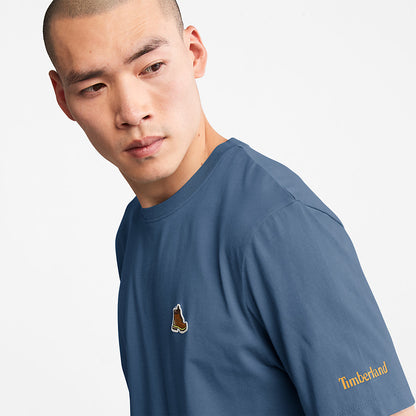Timberland Mens Boot-Logo T-Shirt for Men in Navy
