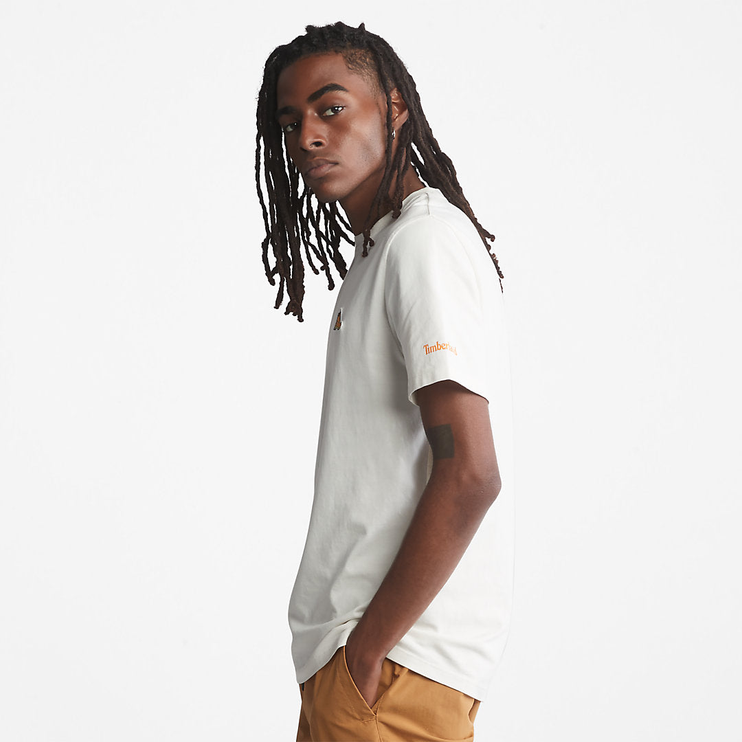 Timberland Mens Boot-Logo T-Shirt for Men in White