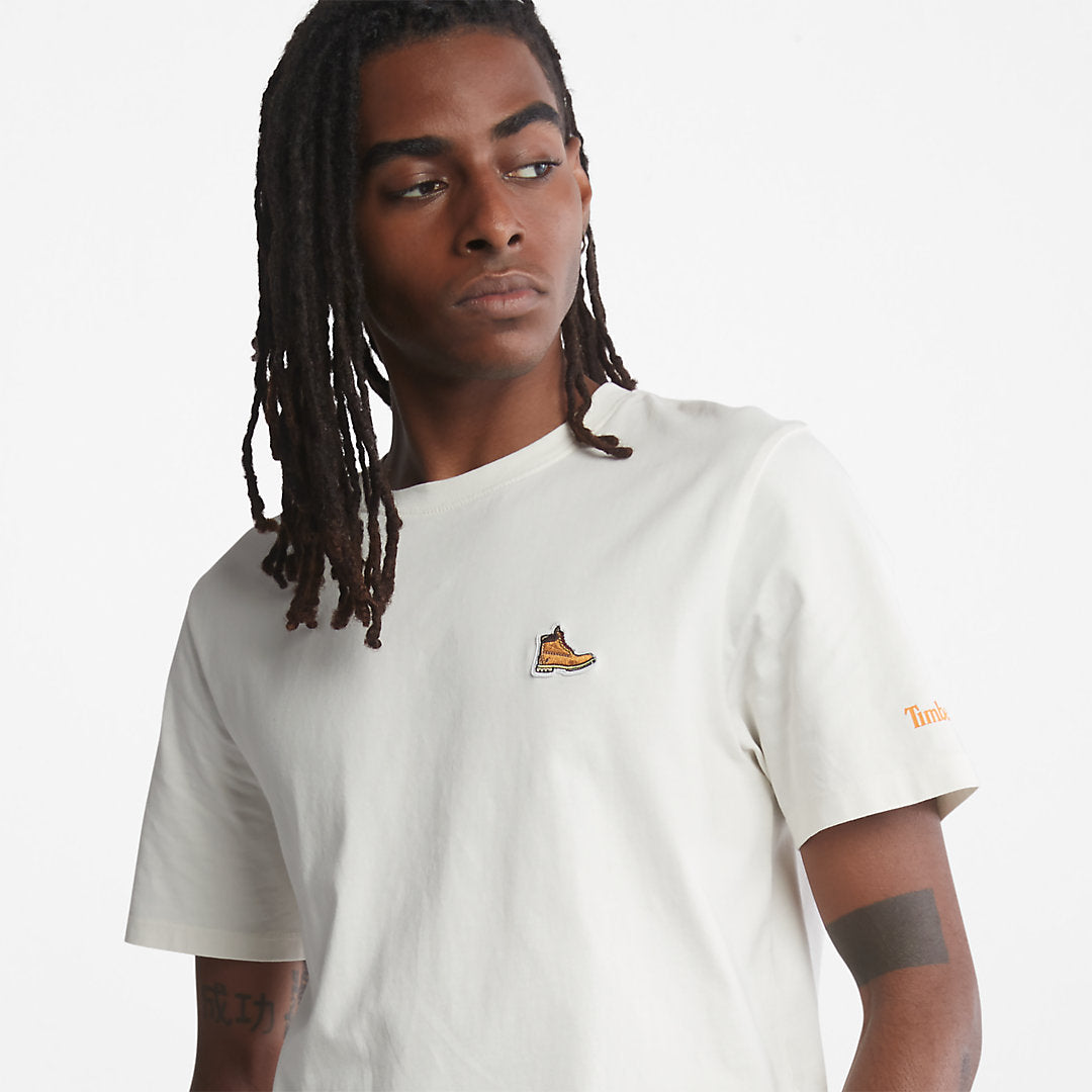 Timberland Mens Boot-Logo T-Shirt for Men in White