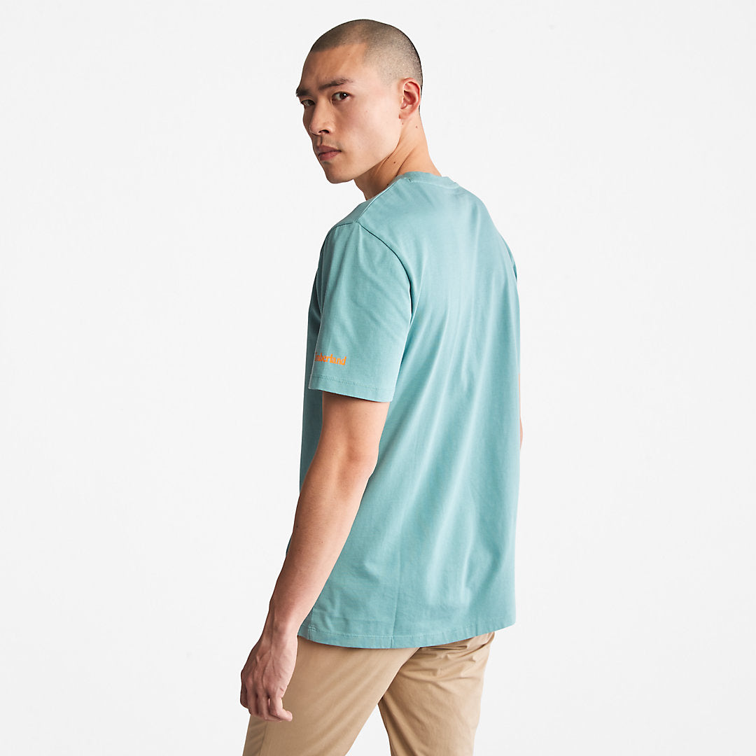 Timberland Mens Boot-Logo T-Shirt for Men in Blue