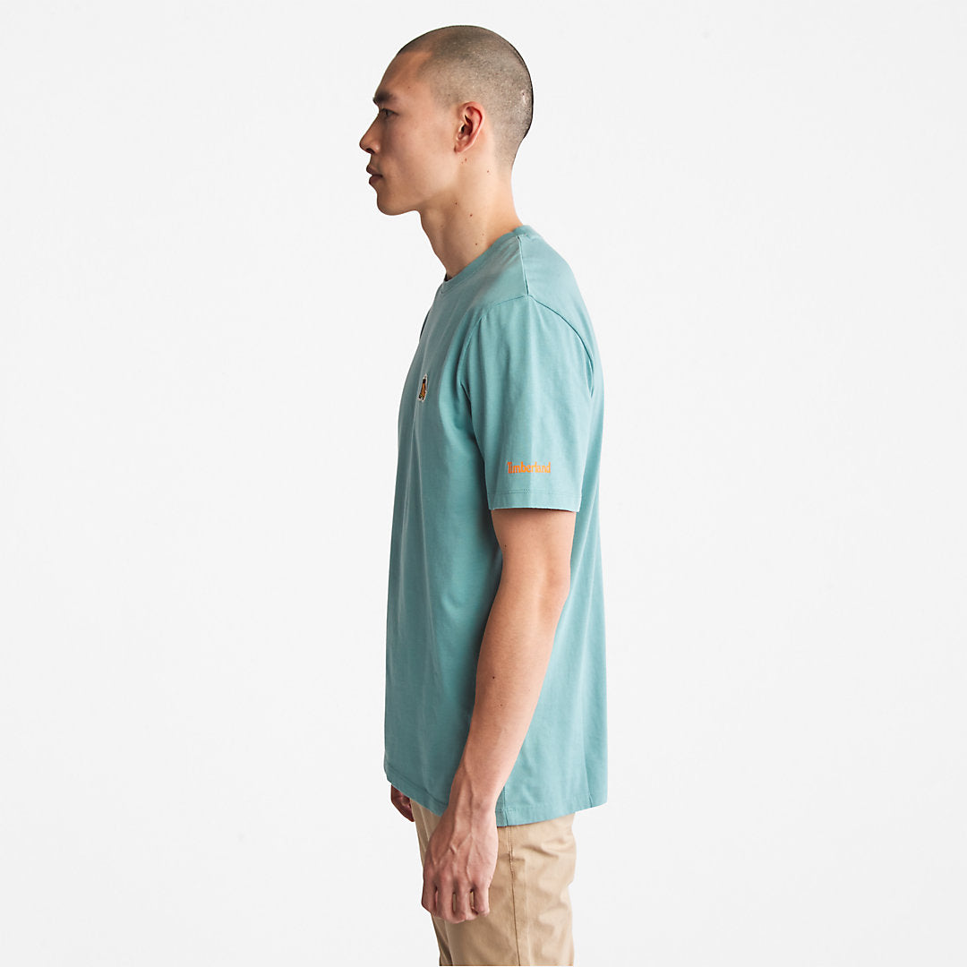 Timberland Mens Boot-Logo T-Shirt for Men in Blue