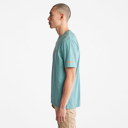 Timberland Mens Boot-Logo T-Shirt for Men in Blue