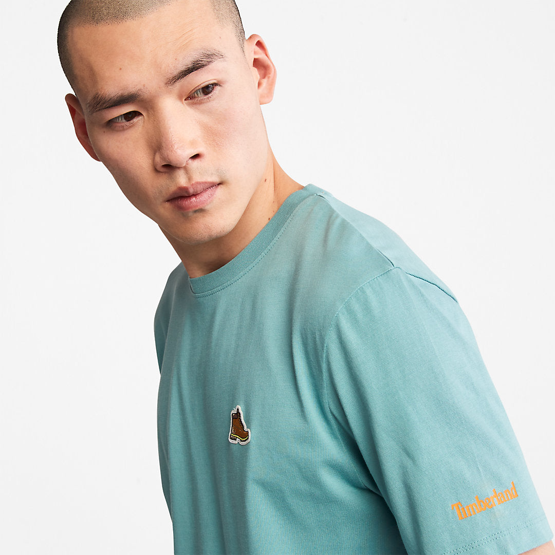 Timberland Mens Boot-Logo T-Shirt for Men in Blue