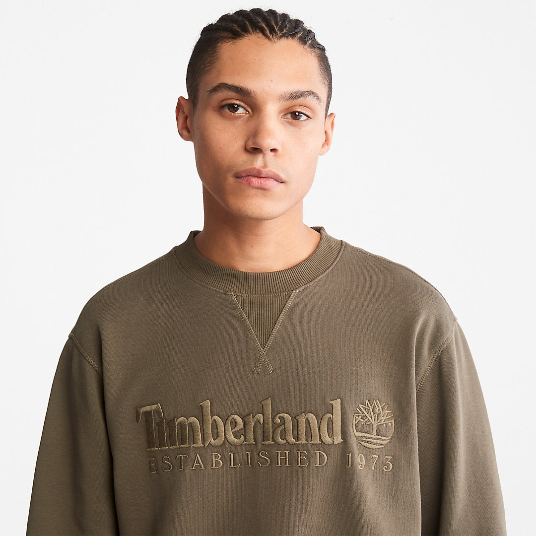 Timberland Mens Outdoor Heritage Crewneck Sweatshirt for Men in Dark Green