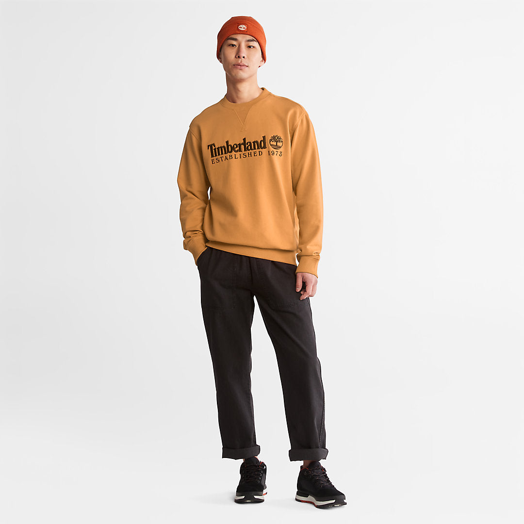 Timberland Mens Outdoor Heritage Crewneck Sweatshirt for Men in Dark Yellow