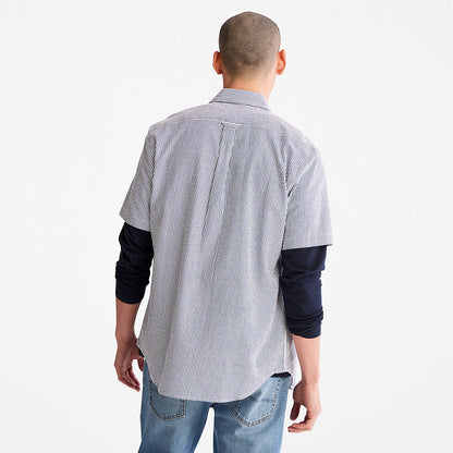 Timberland Mens SS Seersucker Shirt for Men in Blue