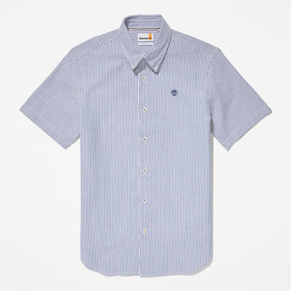 Timberland Mens SS Seersucker Shirt for Men in Blue