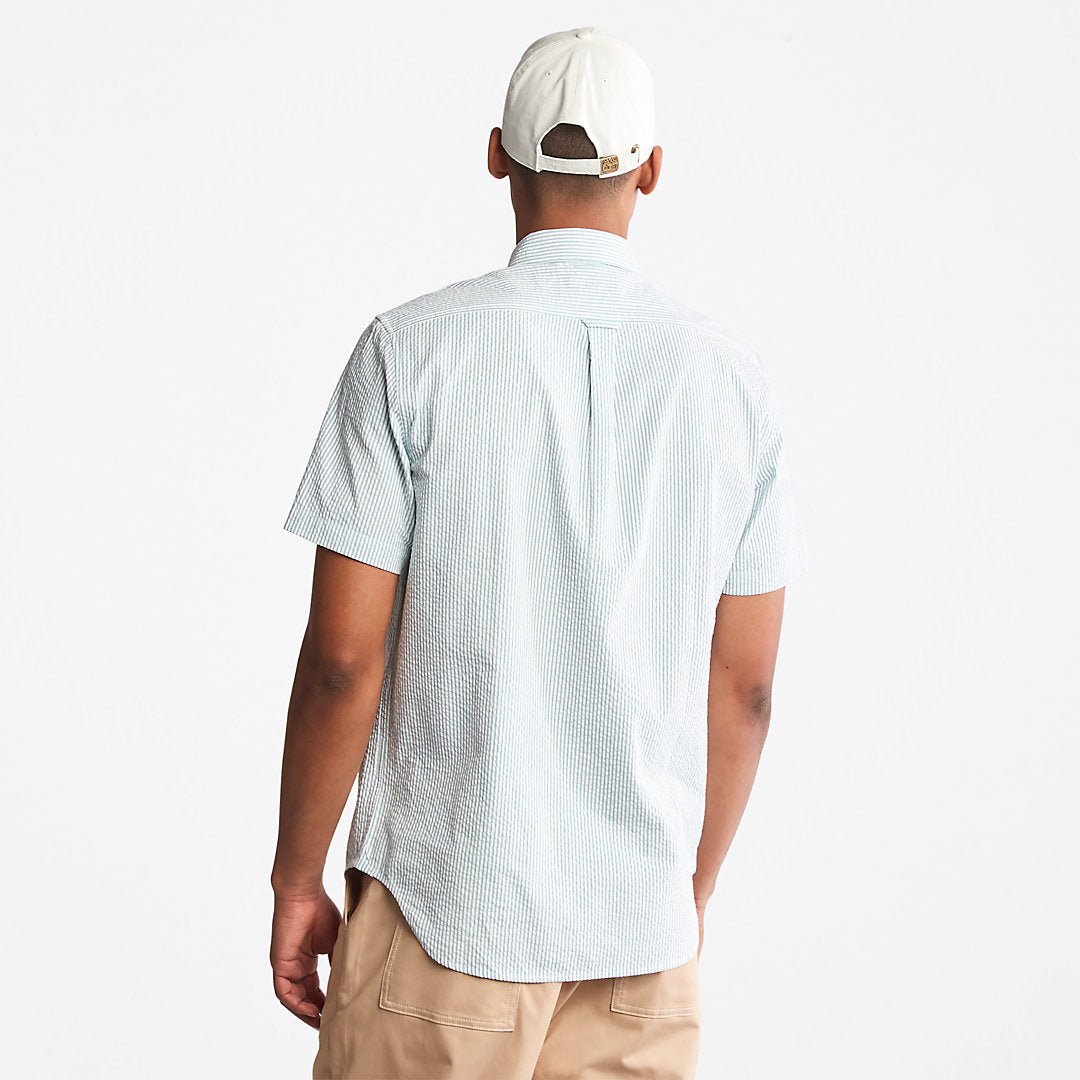 Timberland Mens SS Seersucker Shirt for Men in Green