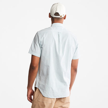 Timberland Mens SS Seersucker Shirt for Men in Green