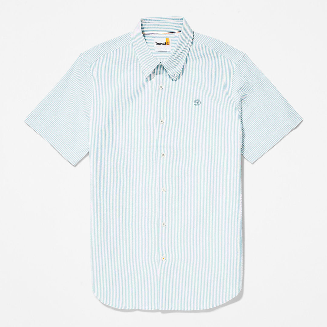 Timberland Mens SS Seersucker Shirt for Men in Green