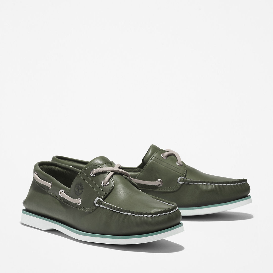 Timberland Mens Timberland® 2-Eye Classic Boat Shoe for Men in Dark Green