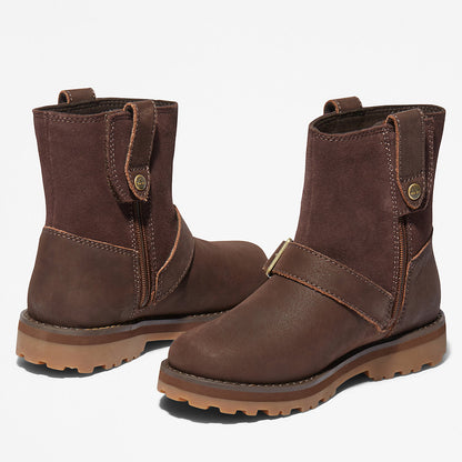 Timberland Kids Courma Kid Side-zip Winter Boot for Youth in Dark Brown