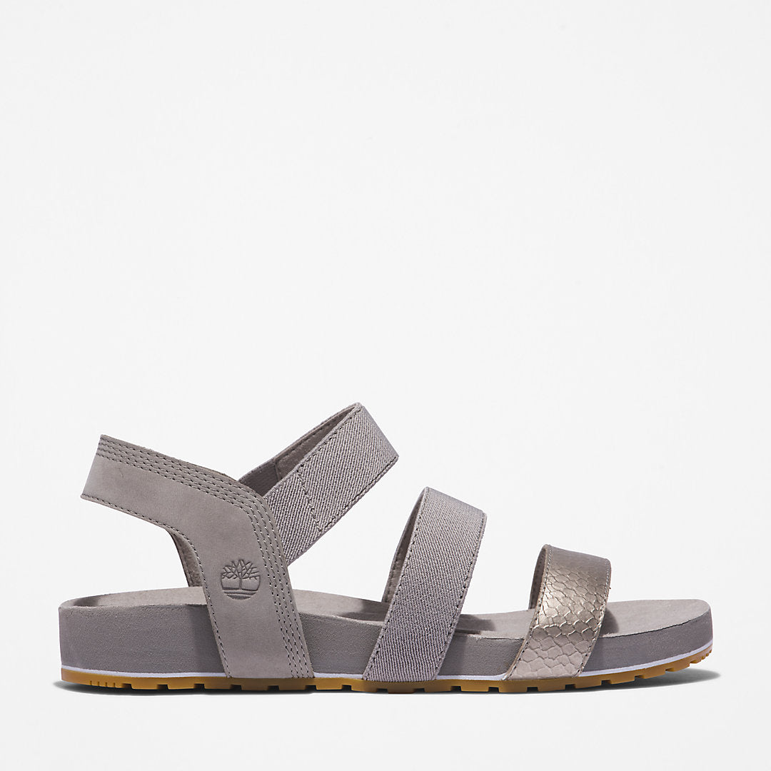 Timberland Womens Malibu Waves Ankle-strap Sandal for Women in Grey