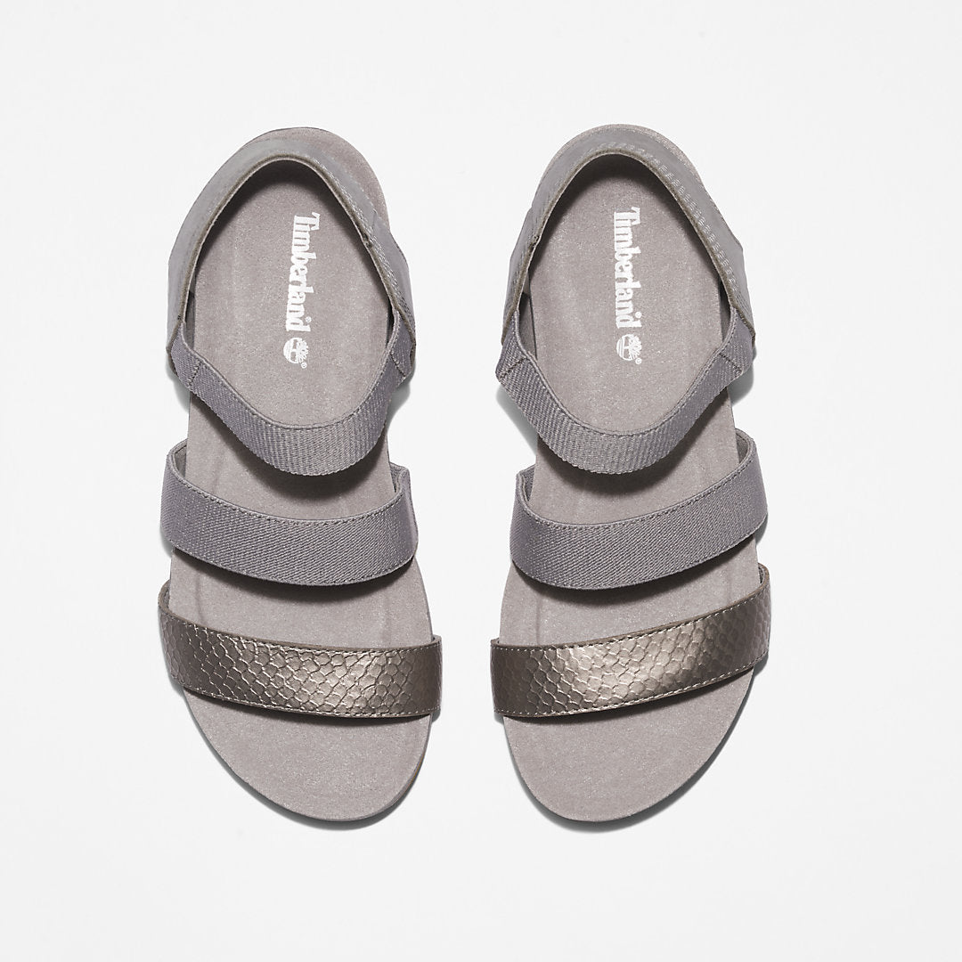 Timberland Womens Malibu Waves Ankle-strap Sandal for Women in Grey