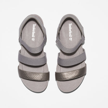 Timberland Womens Malibu Waves Ankle-strap Sandal for Women in Grey