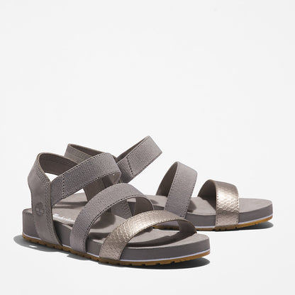 Timberland Womens Malibu Waves Ankle-strap Sandal for Women in Grey