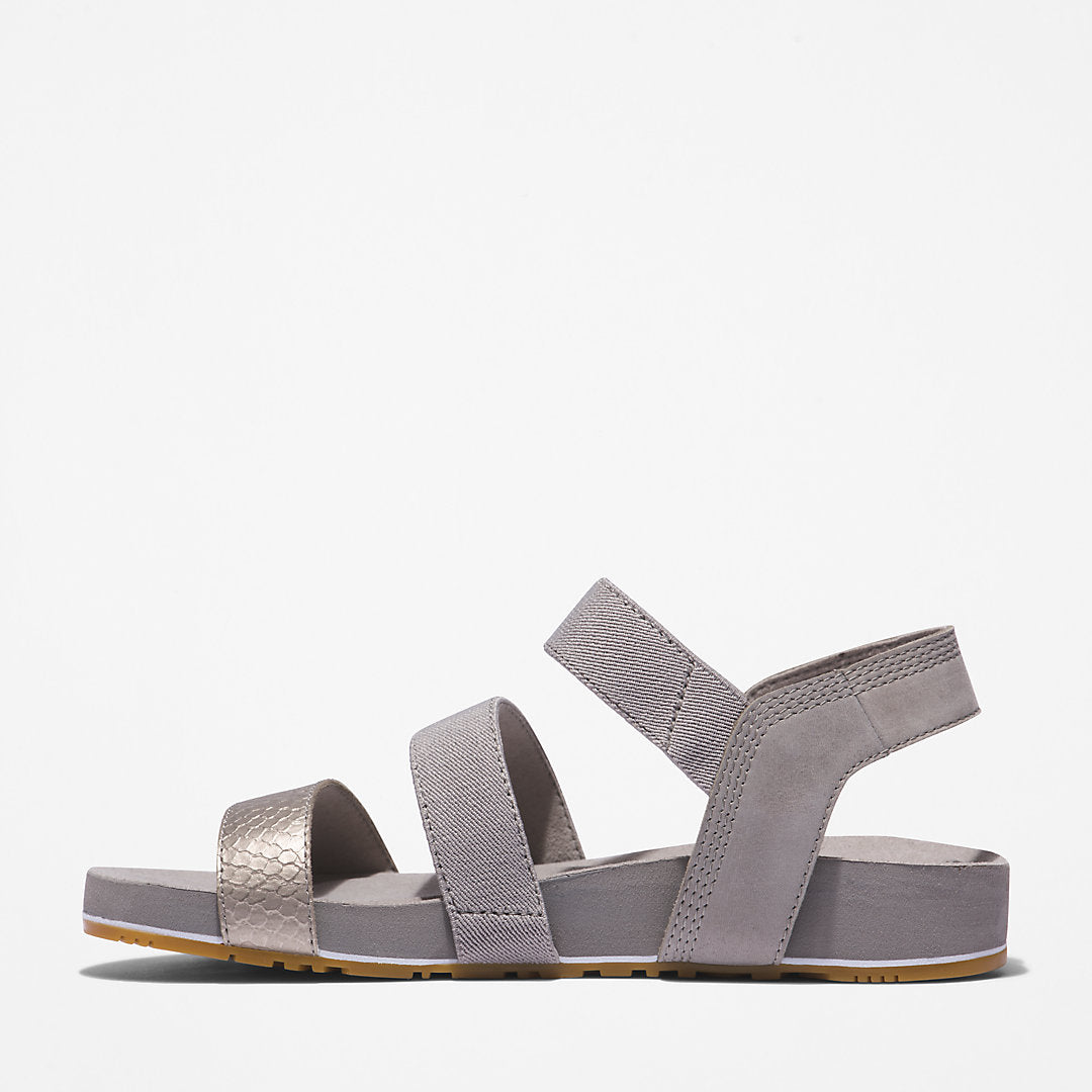 Timberland Womens Malibu Waves Ankle-strap Sandal for Women in Grey
