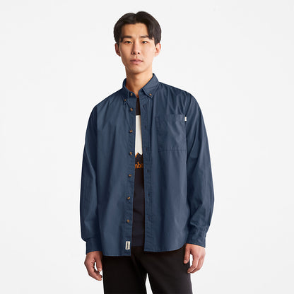 Timberland Mens Outdoor Heritage Washed Poplin Shirt for Men in Blue