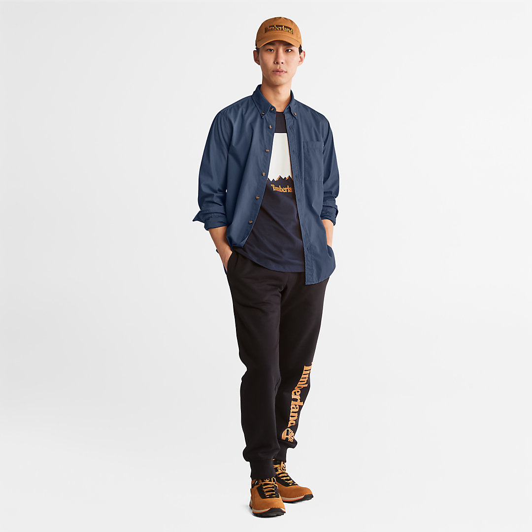 Timberland Mens Outdoor Heritage Washed Poplin Shirt for Men in Blue